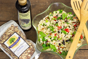 Ensalada De Arroz Con Ciruelas, Almendras Y Tocino