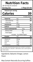 Sutter Buttes Natural & Artisan Foods | Lemon Balsamic Vinegar | 8.5 oz