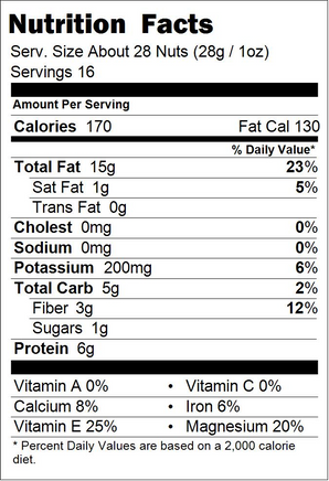 Roasted Snack Almond Nutrition Facts