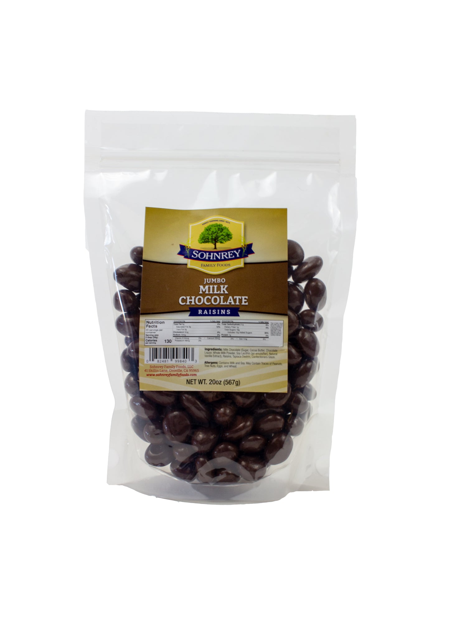 Jumbo Chocolate Covered Raisins Sohnrey Family Foods Sohnrey Family